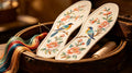 🦶 Vintage Floral & Bird Embroidered Insoles | Handcrafted Chinese Folk Art Shoe Liners